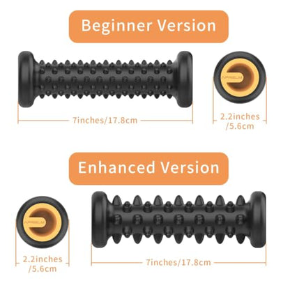 Foot Massager Roller Set for Plantar Fasciitis Relief, Professional 2-Pack (Beginner & Enhanced), Foot Roller for Home Office, Gifts for Mom Dad Friends