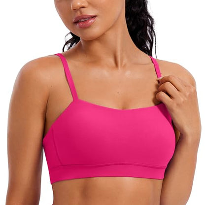 CRZ YOGA Butterluxe Thin Strap Sports Bra - color: Granita Pink, size: Small