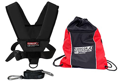 CCS ComCor Pro Sled Harness with Padded Shoulders, Includes 9' Pull Strap and Drawstring Bag - Made in USA