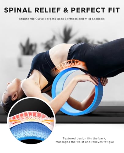 HAPBEAR Back Roller - Yoga Wheel Set with 26'' Exercise Ball – 12'' PP Inner Core Spine Alignment Tool for Back Pain Relief, Core Strength & Full-Body Workout, for Home Gym & Therapy – Pump Included
