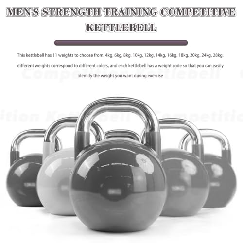 Kettle Bells Weight Men's Strength Training Competitive Kettlebell, Home Fitness Steel Dumbbell, Anti-Rolling Flat Bottom Design, Abdominal/arm Muscles(Purple-20kg)