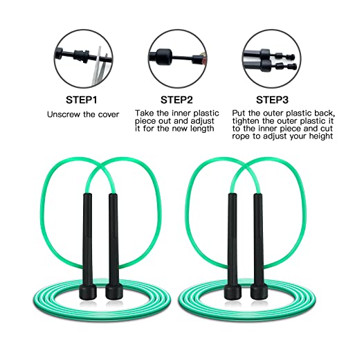 Pack PVC Jump Rope for Cardio Fitness - Versatile Adjustable Skipping Rope for Women Men Kids, Speed Jump Rope for Exercise,9 Feet