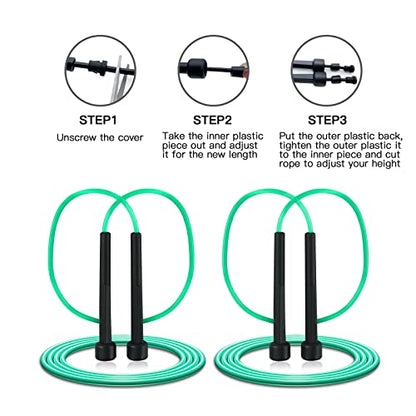 Pack PVC Jump Rope for Cardio Fitness - Versatile Adjustable Skipping Rope for Women Men Kids, Speed Jump Rope for Exercise,9 Feet