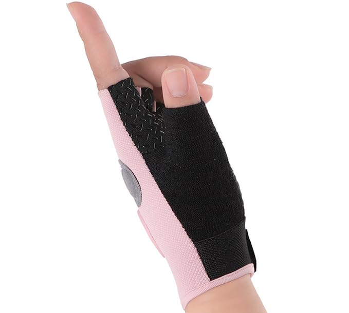 Kids-Fingerless-Cycling-Gloves Non-Slip Exercise Gloves for Youth Girls - color: Circle Pink, size: Large