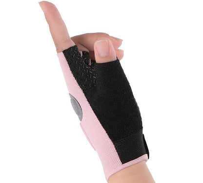 Kids-Fingerless-Cycling-Gloves Non-Slip Exercise Gloves for Youth Girls - color: Circle Pink, size: Large