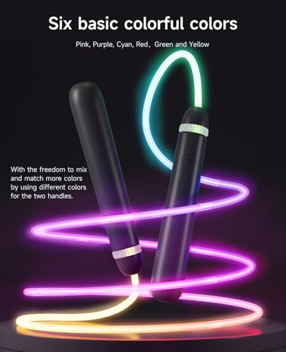 LED Light Up Jump Rope for Kids – Glow, Rechargeable, Exercise - color: Black