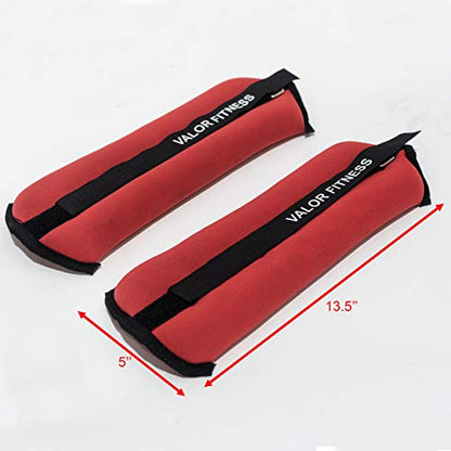 Valor Fitness Wrist or Ankle Weight Sets - 2 lb Pair or 3 lb Pair Plus Bundle Option- Velcro and Steel Loop Closure - Home Gym Workout Gear
