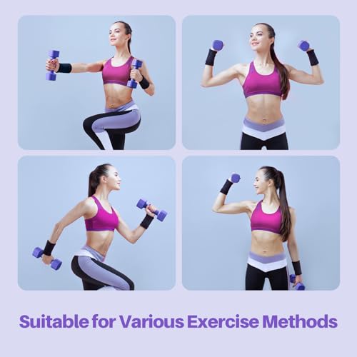 Zempox Adjustable Dumbbell Set, 4 in 1 Free Weight Dumbbell Set for Women, Hand Weight for Women at Home, Each 2lb 3lb 4lb 5lb with TPU Soft Rubber Handle for Home Gym Aquatic Fitness Equipment,Purple - color: Purple