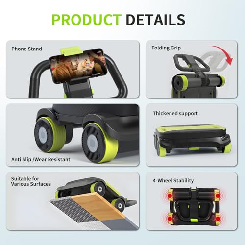 IRISFLY New 4-Wheel Abdominal Roller,Upgraded High-Performance Ab Roller Wheel,Automatic Rebound Ab Roller Board, Strengthen Core & Abs, Ab Machine Perfect for Home Workout