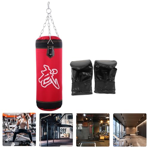 Thickened Oxford Exercise Sandbag with Triangular Steel Buckle for Boxing and Karate Training Inflatable Design for Easy Storage Fitness Target Bag Red Hollow Kicking Sandbag for