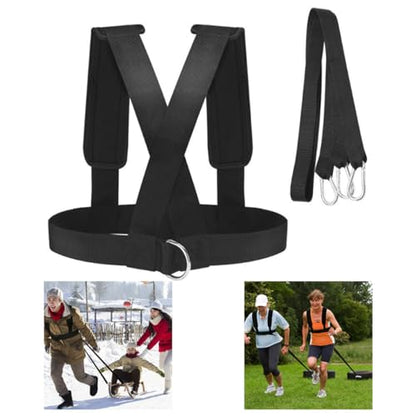 Sled Harness Tire Pulling Speed Resistance Power Belt Adjustable Weight Trainer with Pull Strap, sled pulling harness, STANDARD, ordinary