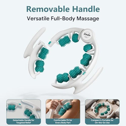 Cellulite Massage Roller - Lymphatic Drainage Tool for Deep Tissue Fascia Massage - Muscle Roller for Legs & Buttocks, Anti-Cellulite Massager for Body Contouring and Skin Smoothing（Green）