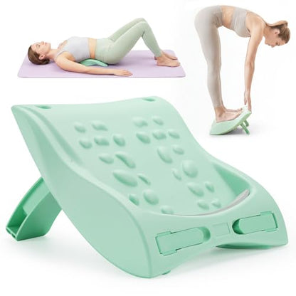 Calf Stretch Board & Back Stretcher – Adjustable Slant Board,Lumbar Pillow,and Foot Rest 4-in-1 for Deep Muscle Relief,Post-Workout Recovery and Injury Prevention