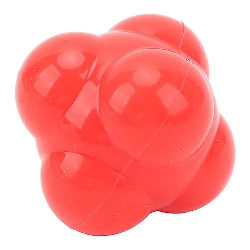 banapoy 6 Sided High Bounce React Ball, Silicone Random Leap Reflexs Training for Hand Eye Coordination Agility for Baseball Soccer Basketball Hockey
