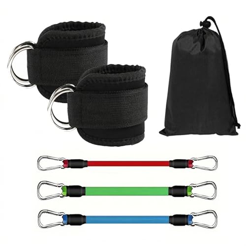 Running Yoga Exercise Step, 60lbs Ankle Resistance Bands with Cuffs, Adjustable Padded Leg Straps for Working Out, Leg Workout Equipment for Agility Training Track and Field Gym Accessories
