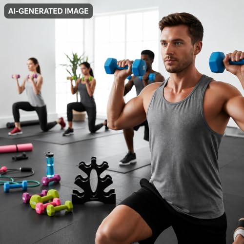 Dumbbell Rack Stand - 3 Tier Compact Weight Storage Organizer for Small Hand Weights, Neoprene & Vinyl Dumbbells - Portable Heavy Duty PP Plastic Weight Holder for Home Gym, Office, Exercise,9x8.8x3.3in (Dumbbells Not Included)