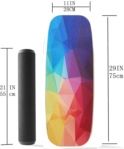 Balance Board Surf Trainer with Adjustable Stoppers - 2 Different Distance Options Balance Board for Surfing, Snowboarding, Skiing, Skateboarding, 300lbs Capacity