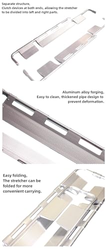 Shovel-Type Stretcher Aluminum Alloy, Extendable and Separable, Foldable, Easy to Store, Lightweight, Strong Load-Bearing (Silver(4Piece))
