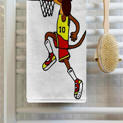 3dRose Funny Dachshund Dog Playing Basketball slam Dunking Ball 22x30 Bath Hand Pool Towel - size: 22x30 Bath Hand Pool Towel