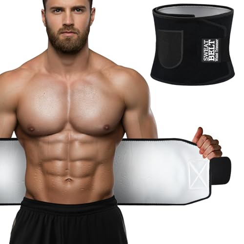 AMZBOSS Waist Trainer for Women & Men, Sweat Band Waist Trimmer Sweat Belts - color: Silver+pocket, size: X-Large