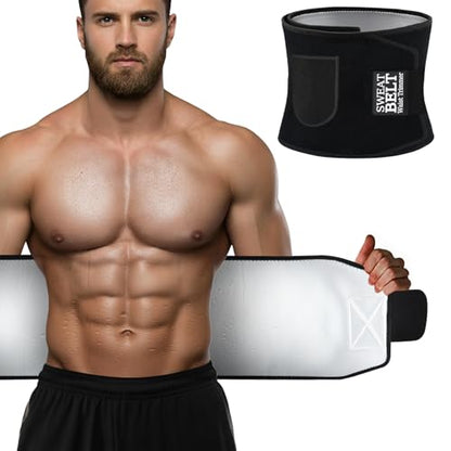 AMZBOSS Waist Trainer for Women & Men, Sweat Band Waist Trimmer Sweat Belts - color: Silver+pocket, size: X-Large