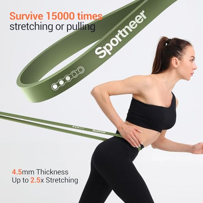 Sportneer Resistance Bands for Working Out: Pull Up Bands 5-130lb 5 Levels Exercise Bands Workout Bands Set with Handles & Door Anchor Pull Up Assist Bands for Men Women Resistance Training