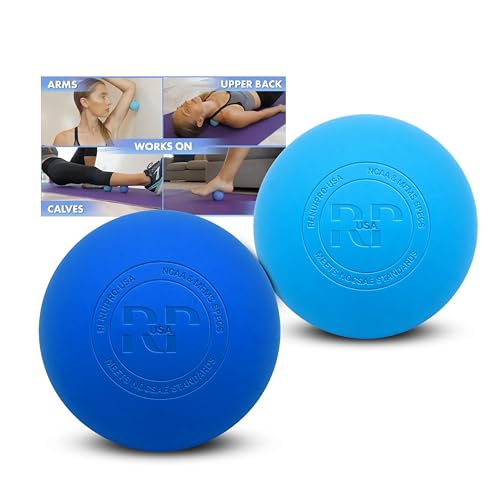 Massage Lacrosse Balls for Deep Tissue Muscle Relief – Myofascial Release & Trigger Point Therapy for Muscle Knots, Back, Feet, Neck & Shoulders – Firm Rubber Mobility Ball Set (2 Pack)