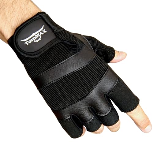 Weight Lifting Gloves Gym Gloves for Training, Fitness, Workout, Crossfit Exercise, Cycling Leather Padded for Extra Grip Full Palm Protection, Breathable Anti Slip for Men and Women - color: Black, size: Small