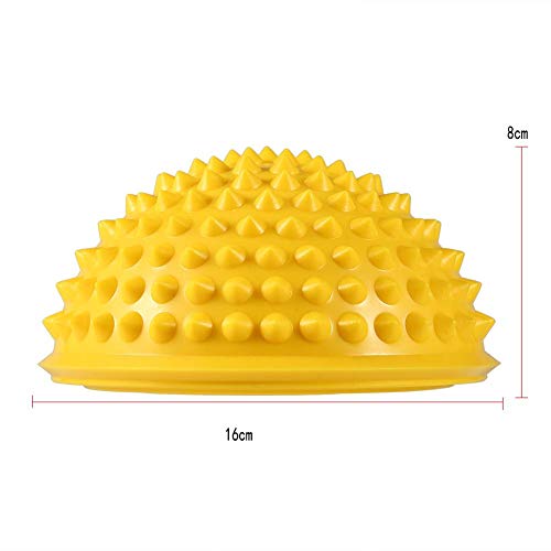 Hedgehog Balance Pods, Foot Massage Half Ball Balance Pods Spiky for Kids Adults Sports, Foot Massage, Stability Training(Yellow)