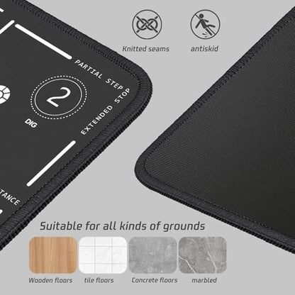 Portable Basketball Footwork Training Mat, Agility Footstep Training Mat, Basketball Pads for Training All Levels, Non-Slip Silent Equipment for All Ages to Improve Speed, Strength and Coordination