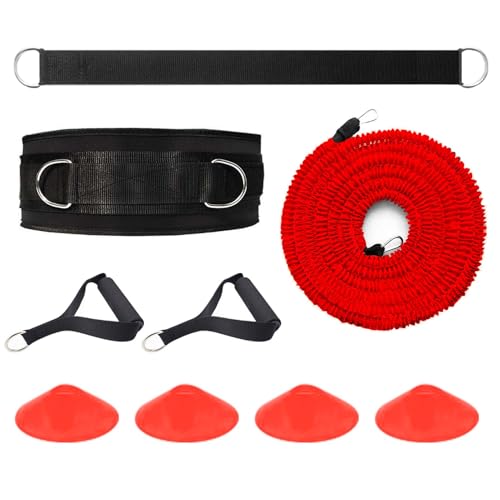 Speed Agility Training Equipment, 80lb Resistance Band Set to Improve Power, Strength, Focus Full Body Workout for Football, Basketball, Soccer, Tennis, Running, Jumping - color: Orange