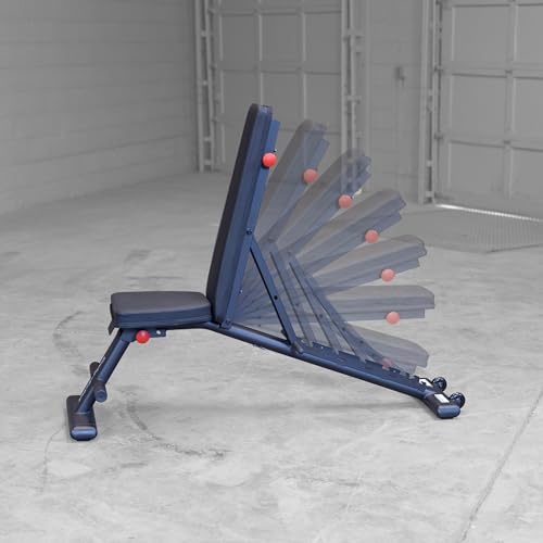 Body-Solid (GFID225B) Adjustable Weight Bench for Full Body Workout, 7-Position Easy Ladder Adjustment, No Assembly Required, with Incline, Decline & Flat Settings, Black