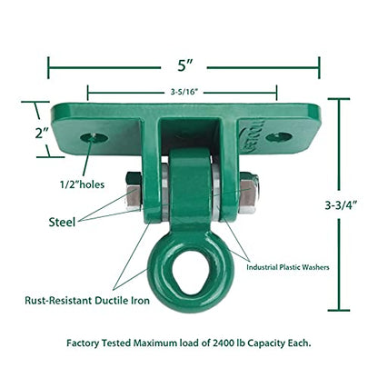 BETOOLL Heavy Duty Swing Hanger Set 10000 lb Capacity for Indoor Outdoor Playground Swing Sets Pack of 4 Green - color: Green 4pcs