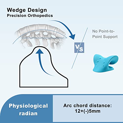 Neck Stretcher Chiropractic Pillows for Neck Pain Relief, Cervical Traction Device for Cervical Spine Alignment, Neck and Shoulder Relaxer, Cervical Orthotic Traction Block
