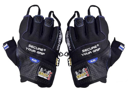 Gym Gloves Protect Your Hands & Improve Your Grip Weightlifting Grips - color: Blue, size: Large