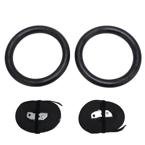 Qiilu Strength Training Gymnastic Rings 661.38lb Load Bearing Double Exercise Rings Workout Equipment with Adjustable Numbered Straps for Home Gym Training