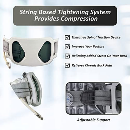 Spinal Decompression Belt for Lumbar Traction by Theratrac – Back Stretcher Device for Lower Back Pain Relief with Pump for Adjustable Support (Large/XL)
