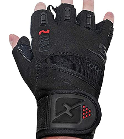 Evo 2 Weightlifting Gloves with Integrated Wrist Wrap Support-Double Stitching for Extra Durability-Get Ripped with The Best Body Building Fitness and Exercise Accessories