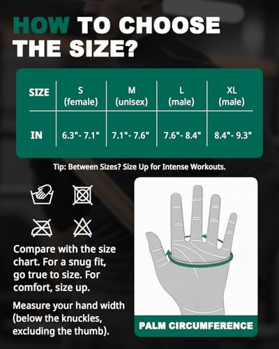 Trideer Workout Gloves for Men, Weight Lifting Gloves with Wrist Wrap Support, Full Palm Protection & Extra Grips for Weightlifting, Exercise, Cross Training, Fitness, Pull-up