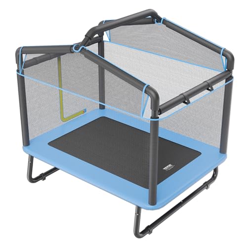 VEVOR 6FT Trampoline 72" Indoor/Outdoor Trampoline, Mini Trampolines with Safety Enclosure Net, Gymnastics Bar, Hammock, Recreational Trampoline Birthday