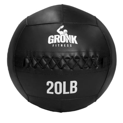 Gronk Fitness Premium Wall Ball | Non-Slip Weighted Medicine Ball | Great Wall Ball for Full Body Workouts | Perfect for Strength & Conditioning Exercises | Black - size: 20 lbs