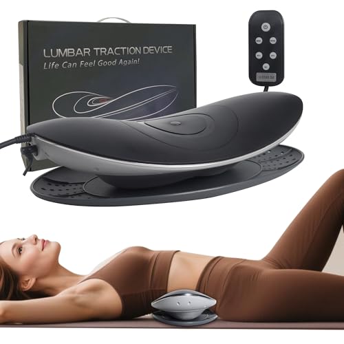 Electric Lumbar Traction Device for Lower Back Pain Relief – Multifunctional Lumbar Massager with Dynamic Traction, 3-Level Heat & Vibration Massage – Lumbar Stretcher for Home Office Use