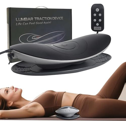 Electric Lumbar Traction Device for Lower Back Pain Relief – Multifunctional Lumbar Massager with Dynamic Traction, 3-Level Heat & Vibration Massage – Lumbar Stretcher for Home Office Use