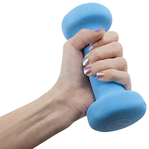 Crown Sporting Goods Neoprene Body Sculpting Hand Weights (1-Pair) - color: Cyan, size: 3-Pound