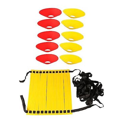 Speed Agility Training Kit with 10 Cones & Bag, Football Soccer Training Equipment for All Athletes - Portable Footwork Ladder Set for Indoor Outdoor Sports Drills