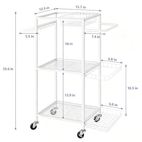 Workout Equipment Storage Rack Metal Yoga Mat Storage Rack, Weight Cart Home Gym Storage Rack with Wheels for Dumbbells, Yoga Mats, Kettlebells, Foam Rollers