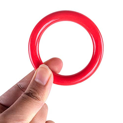 Super Z Outlet Red Plastic 2.5 Inch Carnival Rings for Ring Toss Games Party Favor Toys (24 Pack)