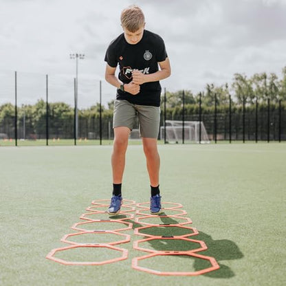 Flick 2 in 1 Octa Speed Rings – Speed Agility Ladder with Hurdle Capability - Multi-Sport Agility Training Equipment – Football Agility Training Set
