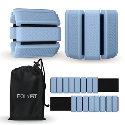 Polyfit Wrist & Ankle Weights - 1 Pair - Wearable Ankle Weights for Women and Men - Wearable Bracelet for Exercise, Yoga, Walking, Running, Dance, Barre, Pilates, Cardio, Aerobics - color: SKY BLUE