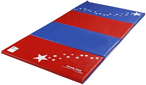 Tumbl Trak Gymnastics Folding Tumbling Panel Mat - color: Patriotic, size: 4'x8'x1.38"